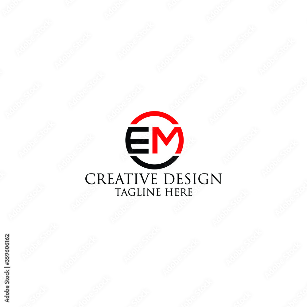 Abstract Letter em logo design template.