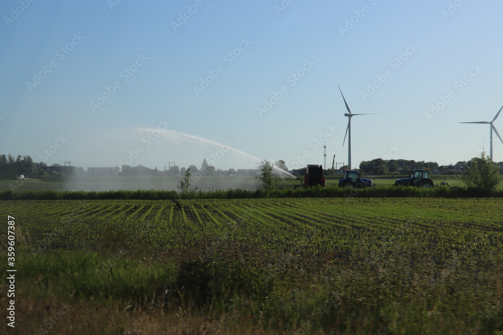 Farmers are watering there agriculture land due to the dryness in the Netherlands. Farmers are watering there agriculture land due to the dryness in the Netherlands.