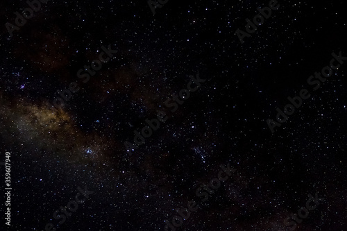 Stars and galaxy outer space sky night universe black starry background of shiny starfield 