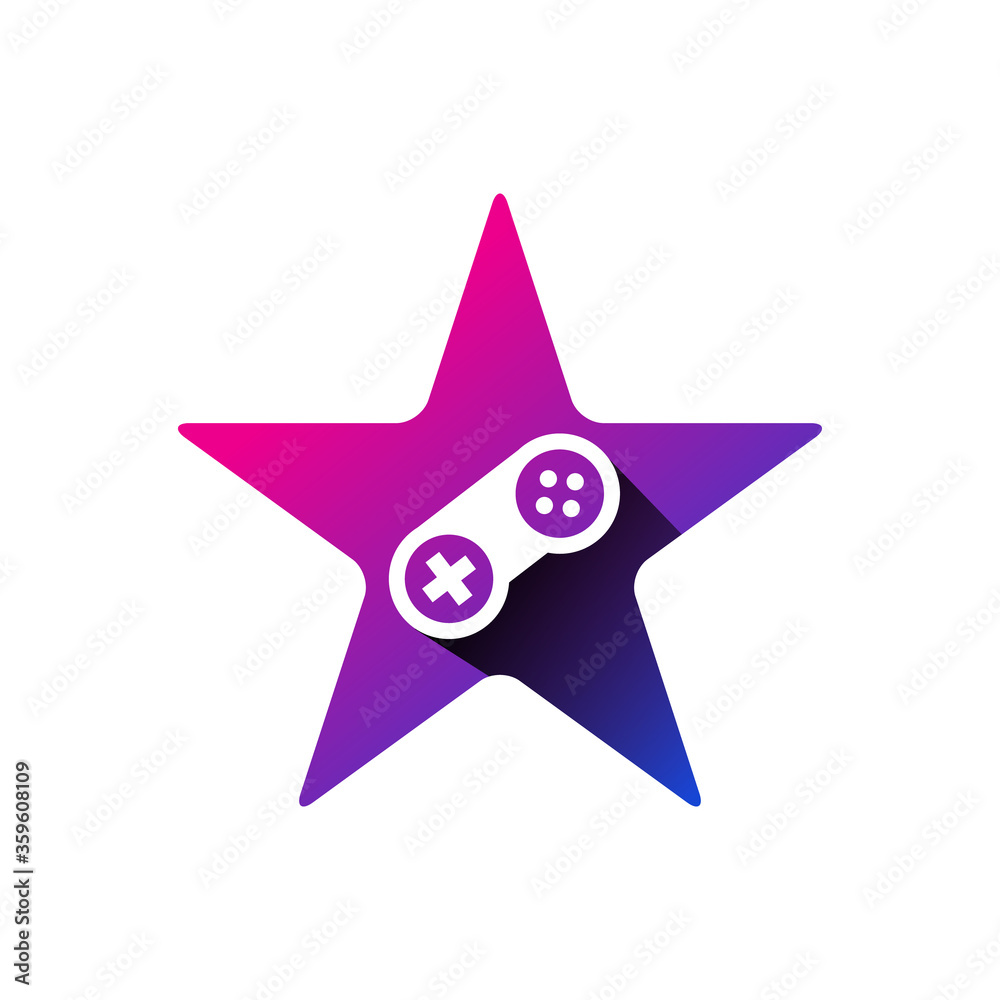 Star games logo design template vector isolated on white background Star games logo design template vector isolated on white background