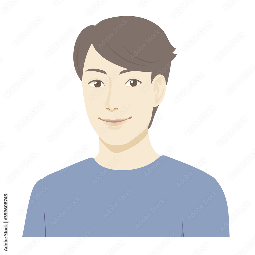 男性のイラスト / 普通の顔 男性のイラスト / 普通の顔