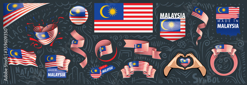 Photography Vector set of the national flag of Malaysia in various creative designs