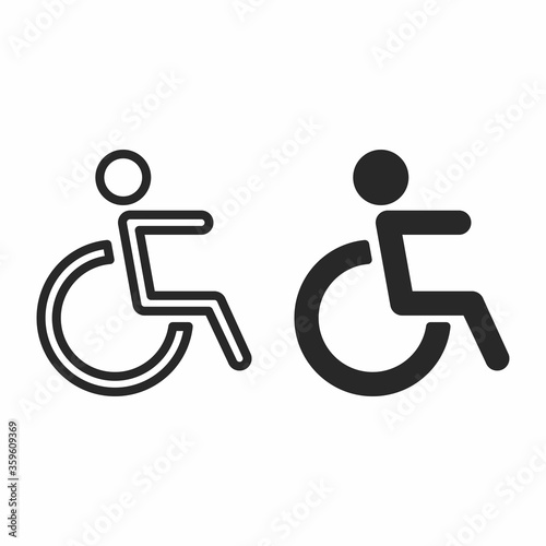 Wheelchairs, icons for handicapped cases or parking access.