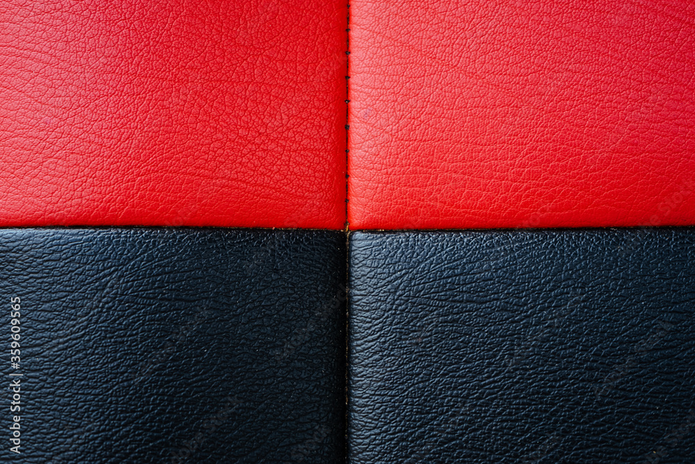 Fototapeta premium Black and red sofa leather texture can be use as background 