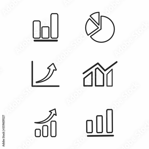 Economic growth icons, charts, balance sheets. photo