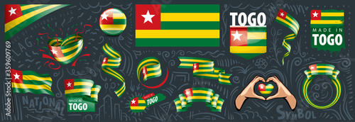 Vector set of the national flag of Togo in various creative designs