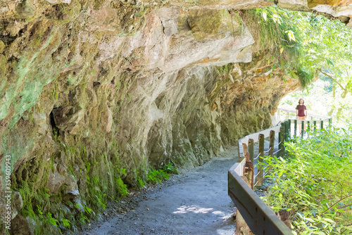 Shakadang Trail (Mysterious Valley Trail) at Taroko National Park. a famous tourist spot in Xiulin, Hualien, Taiwan. photo