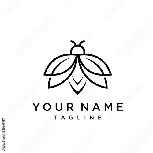 firefly logo vector icon template and Bee Logo design