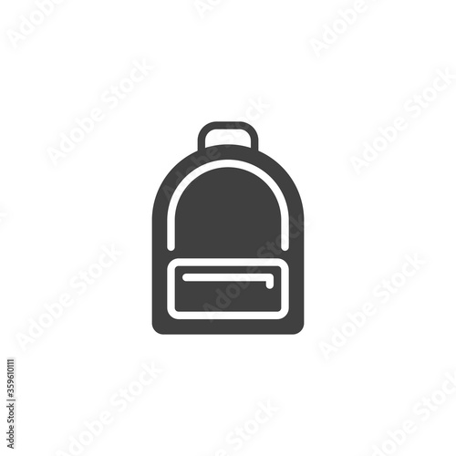 Backpack vector icon. Rucksack filled flat sign for mobile concept and web design. School bag glyph icon. Symbol, logo illustration. Vector graphics