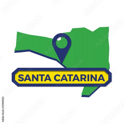 santa catarina map with map pin