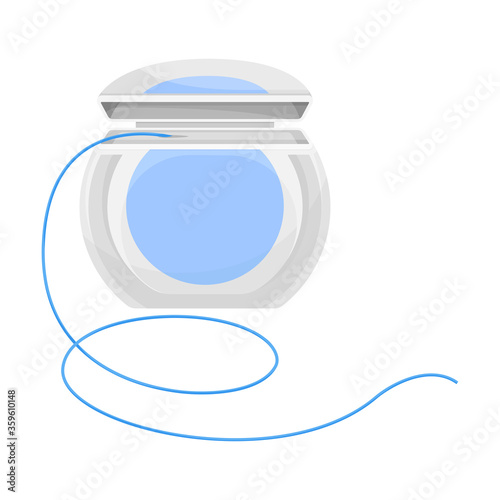 Dental Floss Isolated on White Background Vector Illustration