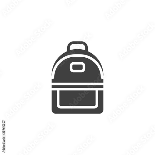 Backpack, rucksack vector icon. filled flat sign for mobile concept and web design. School bag glyph icon. Symbol, logo illustration. Vector graphics