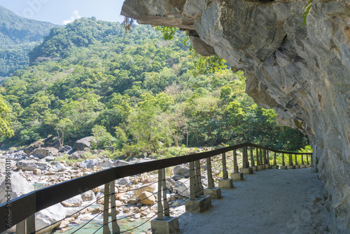 Shakadang Trail (Mysterious Valley Trail) at Taroko National Park. a famous tourist spot in Xiulin, Hualien, Taiwan. photo