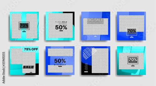 Geometric shape banner template that can be edited for social media posts. vector design