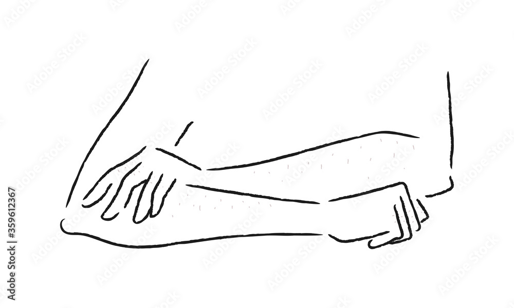 Obraz premium 腕にむだ毛がある女性のイラスト。