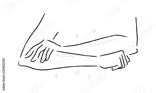 腕をキレイに脱毛した女性のイラスト。