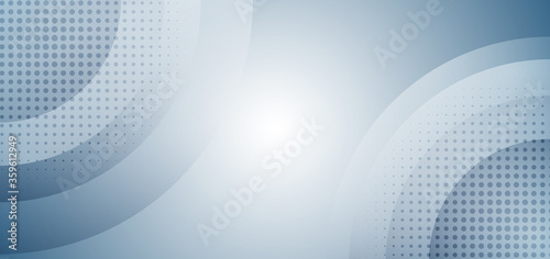 Abstract light blue circles overlapping with halftone on white background.