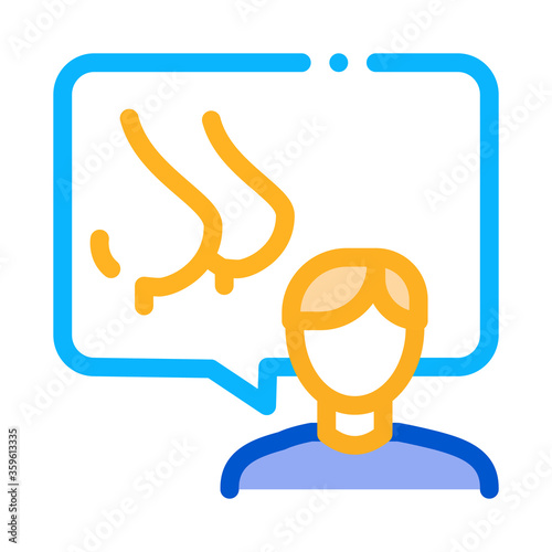human speak about boobs icon vector. human speak about boobs sign. color symbol illustration