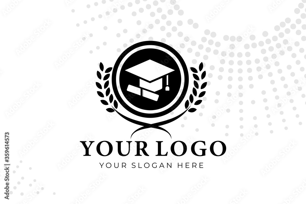 Fototapeta premium Isolated black and white education Logogram