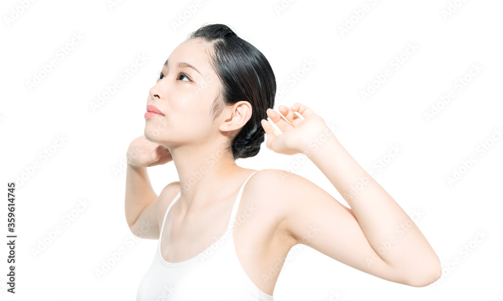 ストレッチする女性 ストレッチする女性