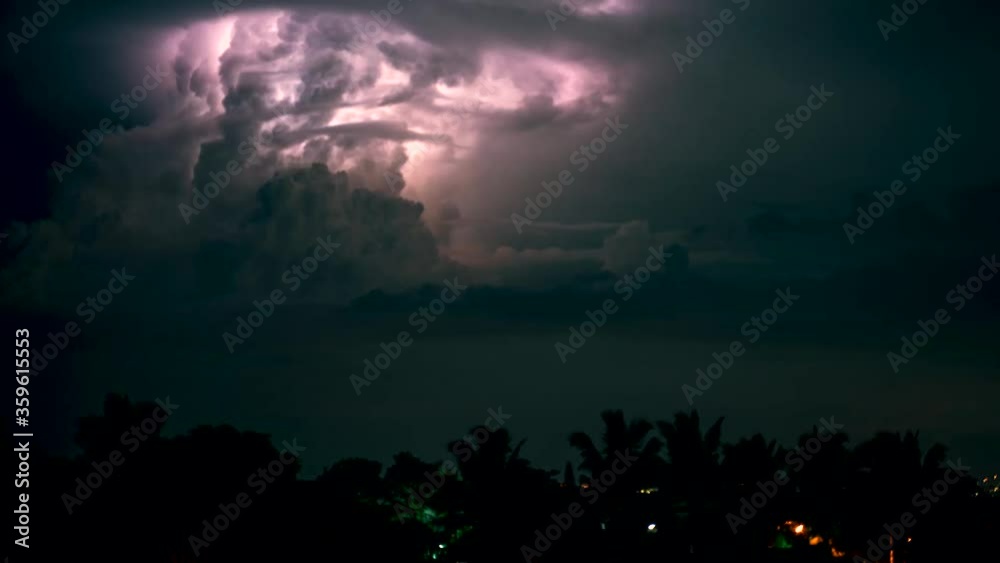 Thunderstorm Night Time Lapse Cloudy Lightning Thunderstorm Night Time Lapse Cloudy Lightning
