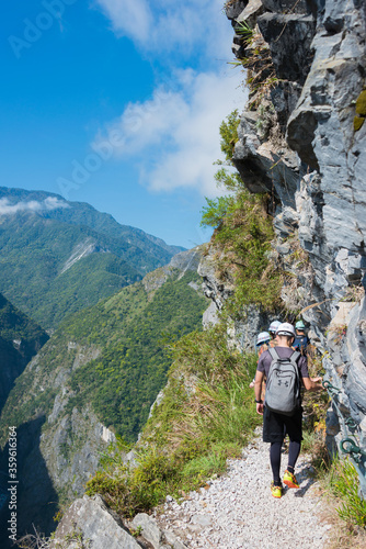 Zhuilu Cliff at Zhuilu Old Road in Taroko National Park, Xiulin, Hualien, Taiwan.
