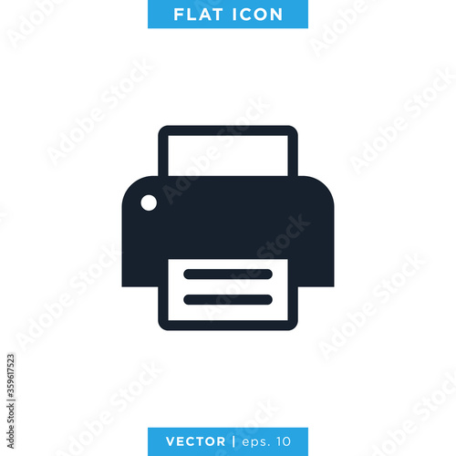 Printer Icon Vector Design Template. © fafostock