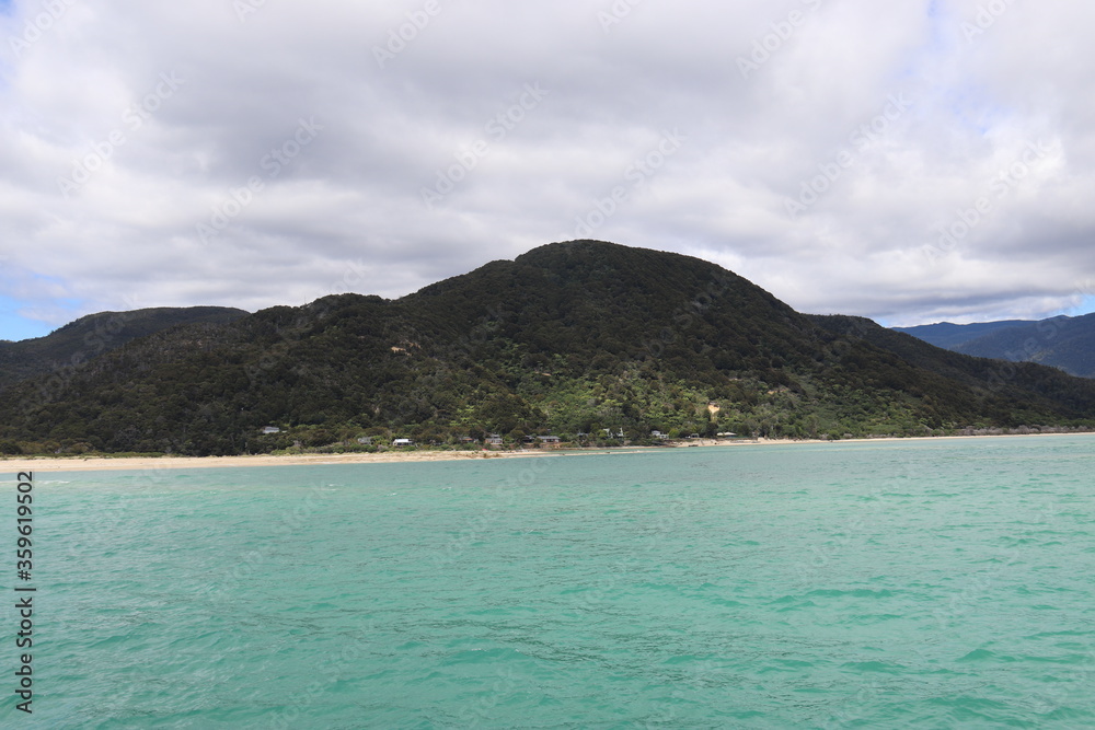 Fototapeta premium Littoral du parc Abel Tasman, Nouvelle Zélande