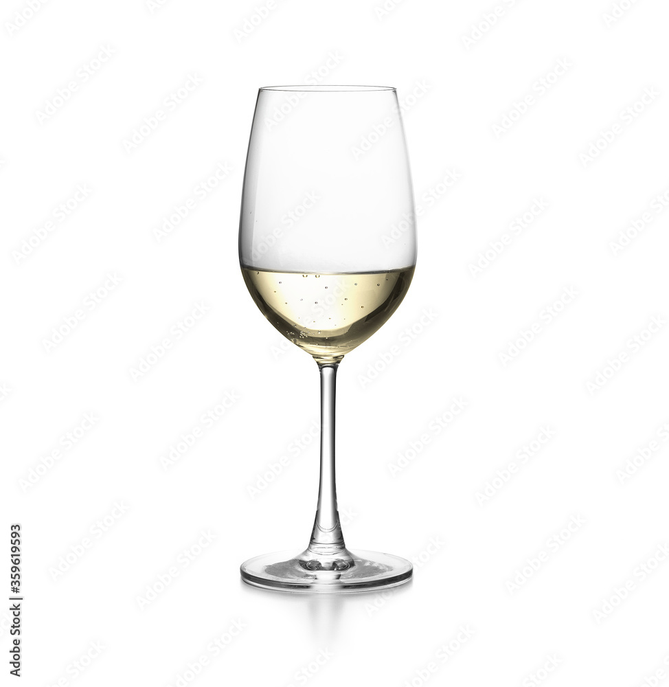 wine glass with wine isolated on white background