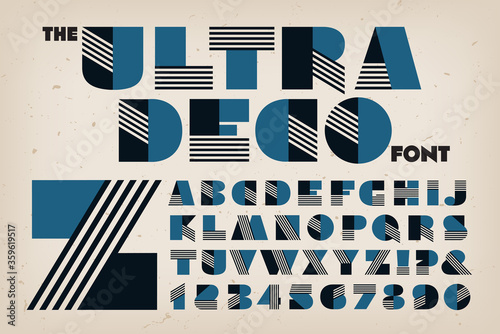 A Unique Original Alphabet in a Geometric Art Deco Style