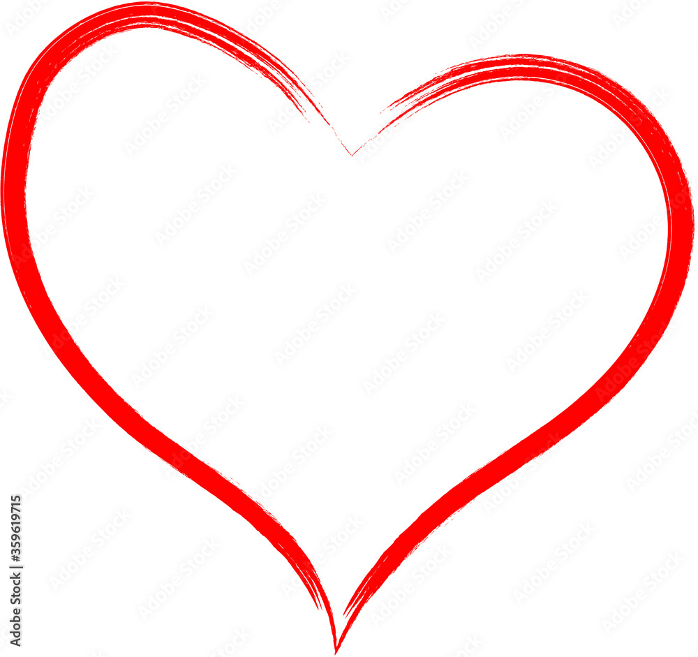 Red heart - doodle style outline for romantic valentines day greeting card. Vector graphic for web design, beautiful icon for cover. Red heart - doodle style outline for romantic valentines day greeting card. Vector graphic for web design, beautiful icon for cover.