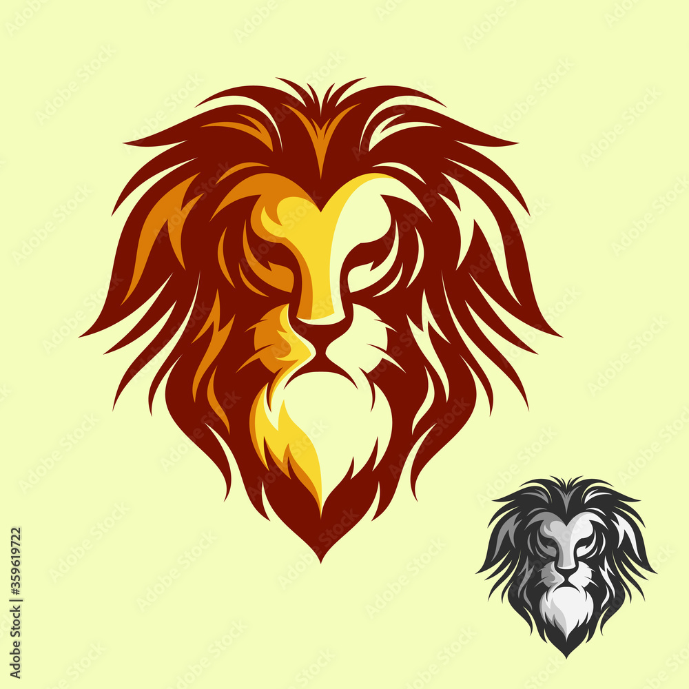Luxury design lion head vector symbol