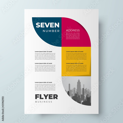 Flyer Seven number theme design template cover