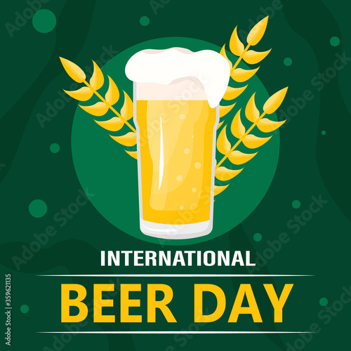International beer day illustration. Simple vector of International beer day background set for UI and UX, website or mobile application on colorful background