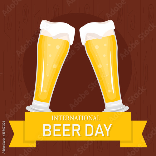 International beer day illustration. Simple vector of International beer day background set for UI and UX, website or mobile application on colorful background