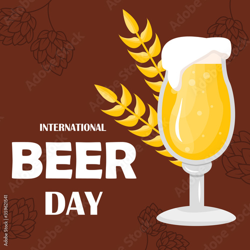 International beer day illustration. Simple vector of International beer day background set for UI and UX, website or mobile application on colorful background