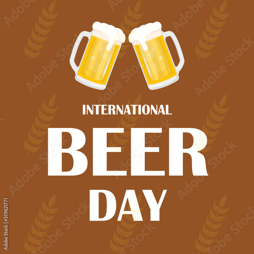 International beer day illustration. Simple vector of International beer day background set for UI and UX, website or mobile application on colorful background