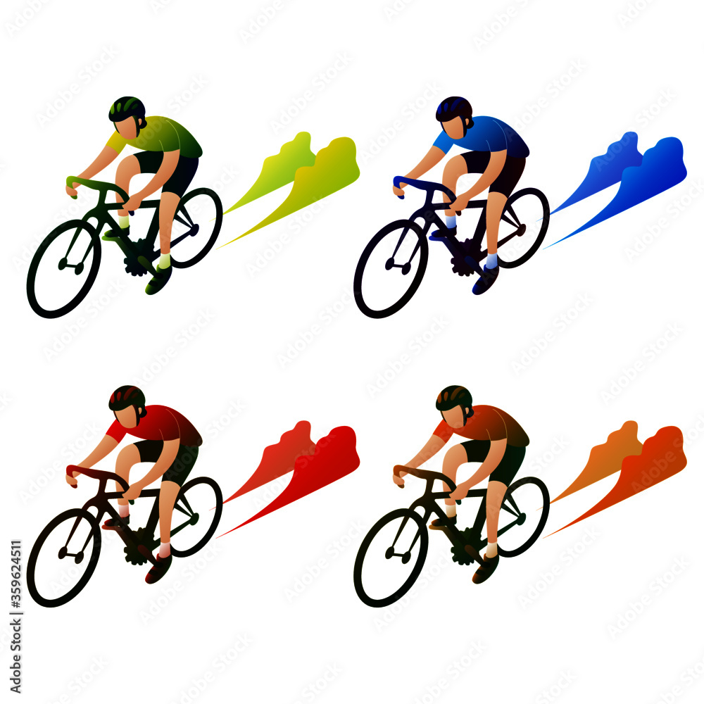 Fototapeta premium Flat character illustration of cyclists