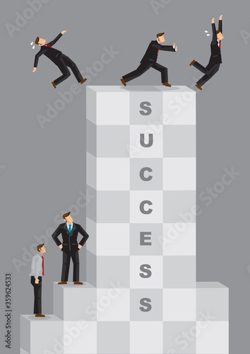 Картината върху платно Successful But Ruthless and Selfish Businessman Creative Cartoon Vector Illustra