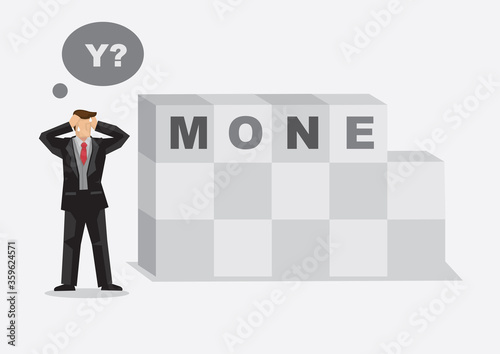 Losing Money Cartoon Vector Illustration
