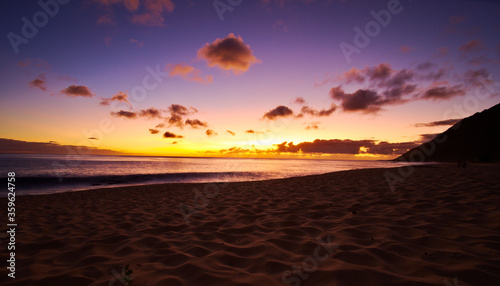 romantic sunset in hawaii