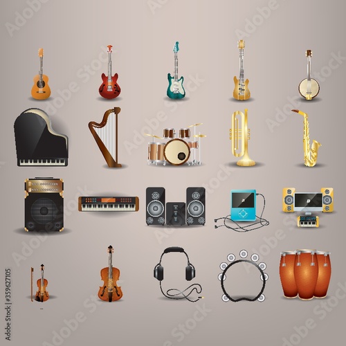 set of musical instruments