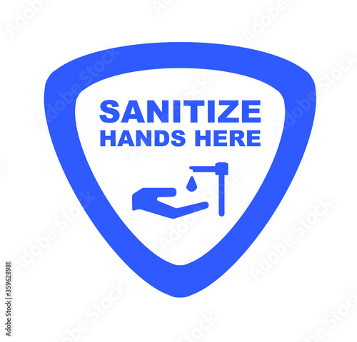 sanitize hand here sign vector