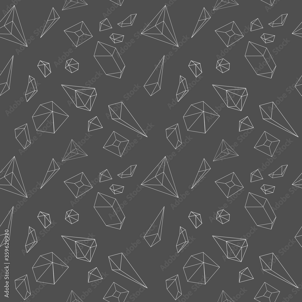 white contour crystals on a dark gray background pattern white contour crystals on a dark gray background pattern