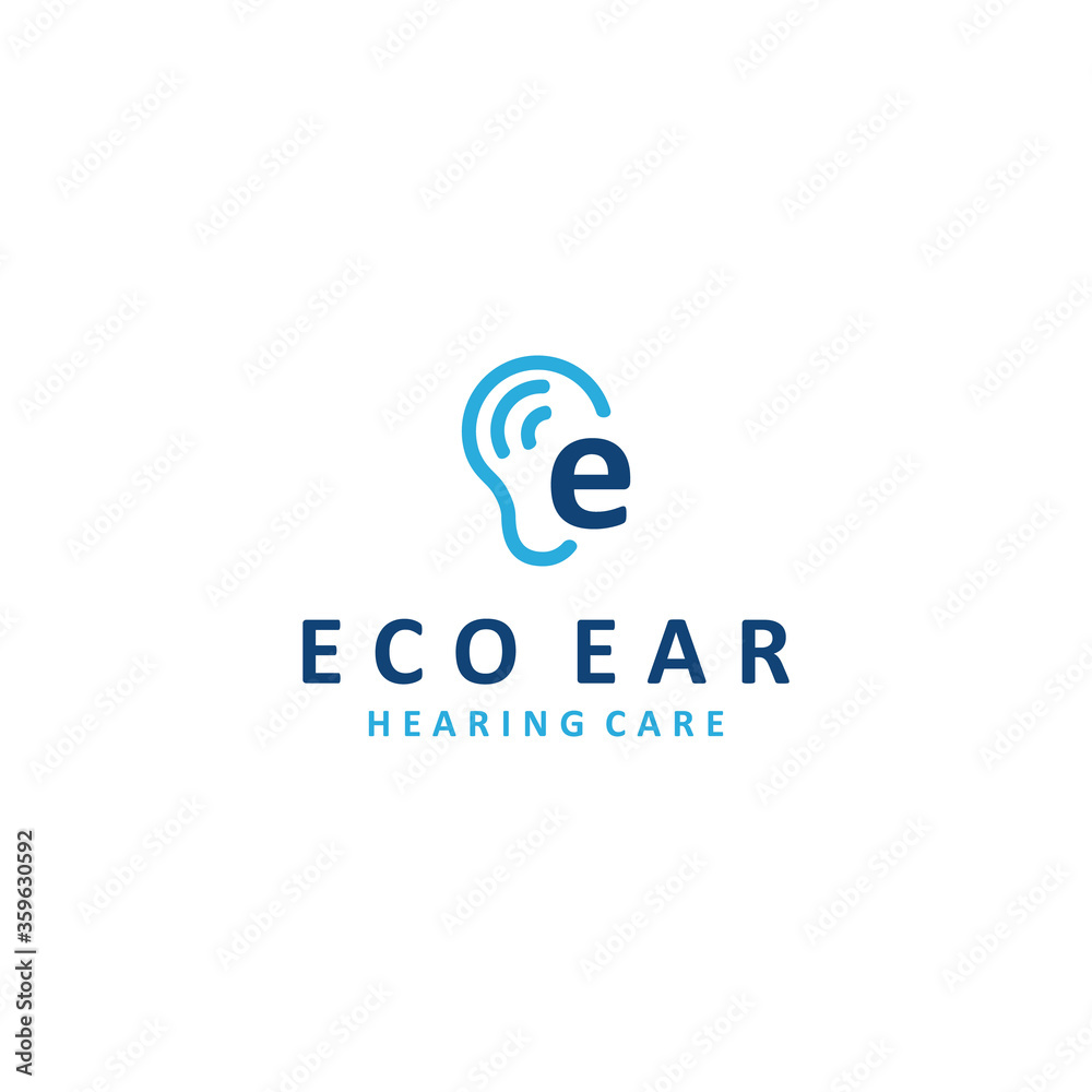 Modern Creative Ear sign Concept Logo Design Template
