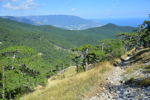Crimea. Mountain landscape with a view of Yalta
