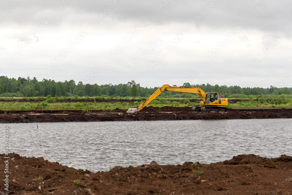 Fototapeta premium Peat digging in the mine