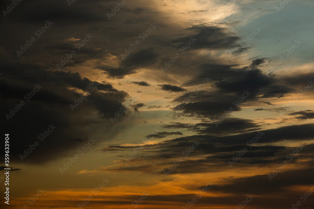Fototapeta premium Colorful cloudy sky at sunset. Sky texture, abstract nature background