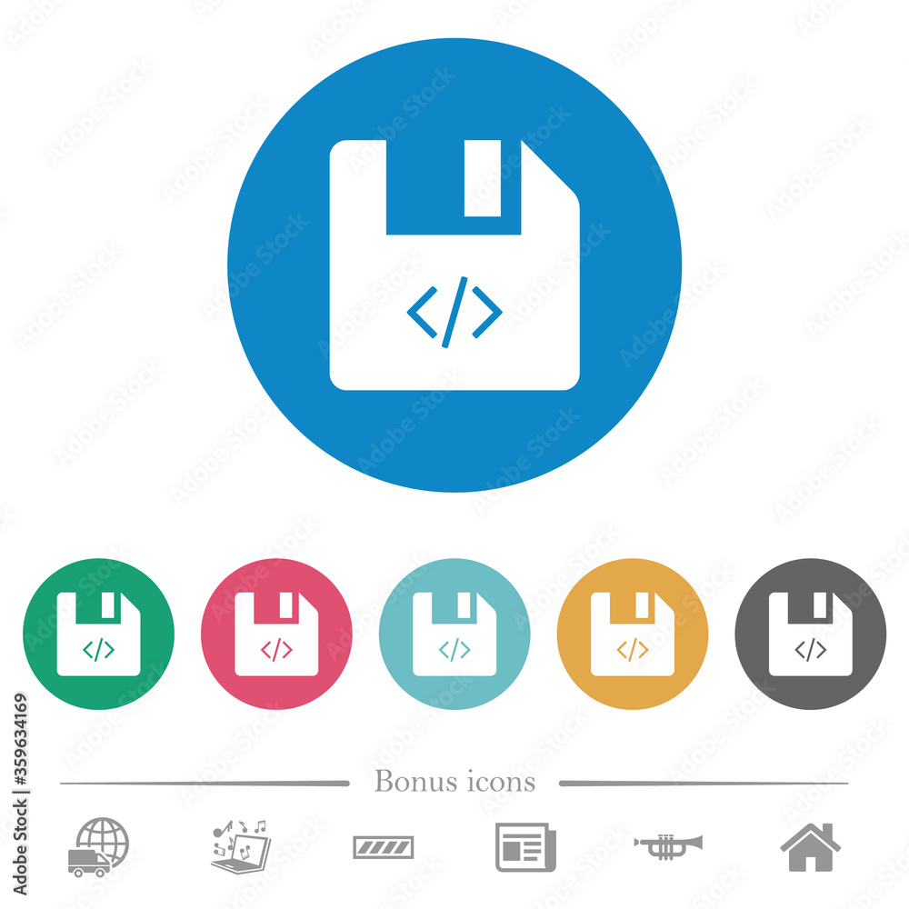 Script file flat round icons Script file flat round icons