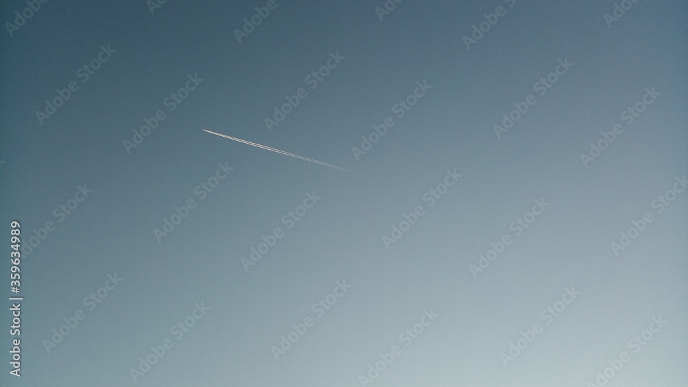jet trail on a clear sky jet trail on a clear sky